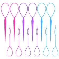 12 PCS Topsy Loop Styling Tool Hair Tail Tool Hairs Pull Through Tools