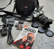 Canon EOS 400D 10.1MP Digital SLR Camera -Silver, with EF-S 18-55mm Lens & Bag