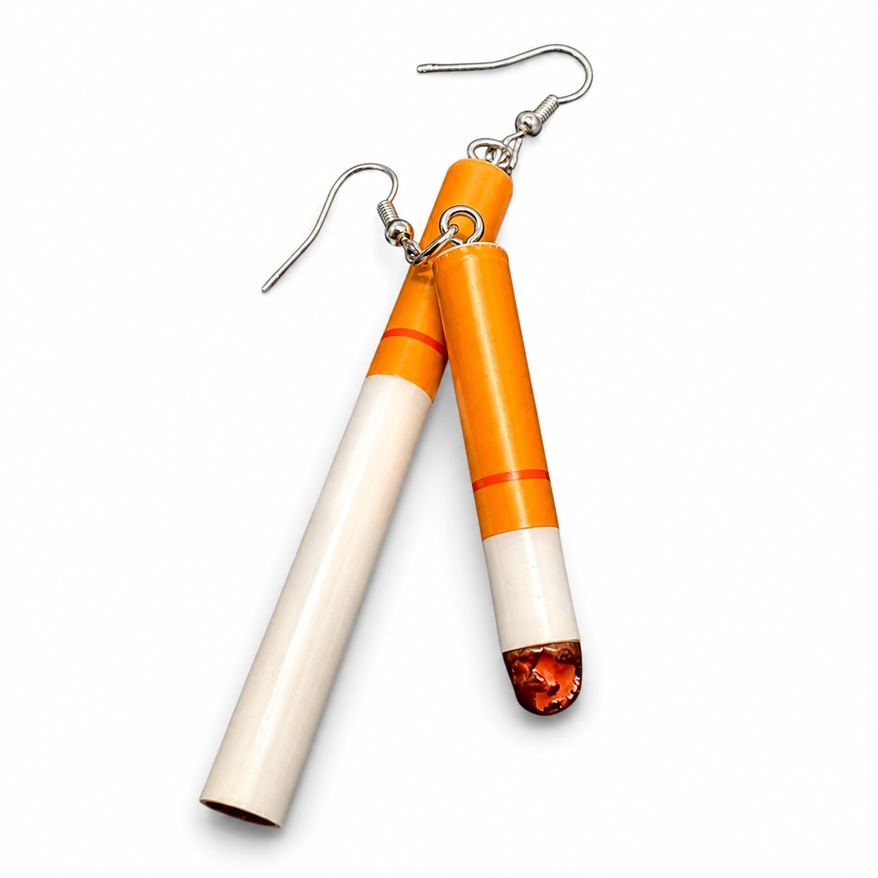 Fake Cigarette Earrings Set Funny Novelty Punk Goth Statement Drop Earrings