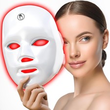 Share 7 Color LED Light Photon Face Mask Skin Facial Therapy Wrinkle USB Recharg