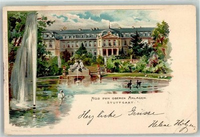 39819744 - 7000 Stuttgart lithograph upper systems signed Schnorr