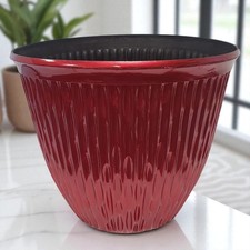 Brooklyn Planter 15" High Gloss Red – Stylish & Durable Plant Pot |