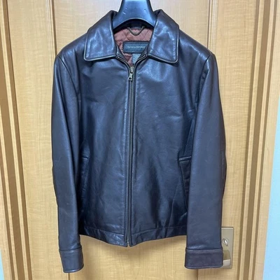 BANANA REPUBLIC Veste En Cuir Vintage Années 1990 Taille XS Marron 55cm - Photo 1/4