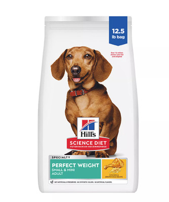 Hill's Science Diet Perfect Weight Small & Mini Chicken Dry Dog Food 12.5 lb Bag