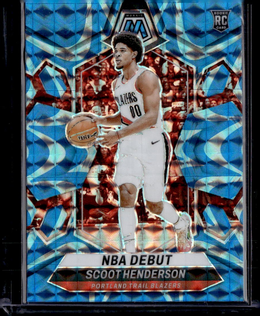 2023-24 Panini Mosaic #255 Scoot Henderson Reactive Blue
