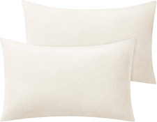 Flannel Pillow Cases Queen Size Set of 2, Super Soft Fleece Pillowcases with Zip