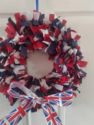   Raising the colors Handarbeit UNION JACK Lappenkranz 