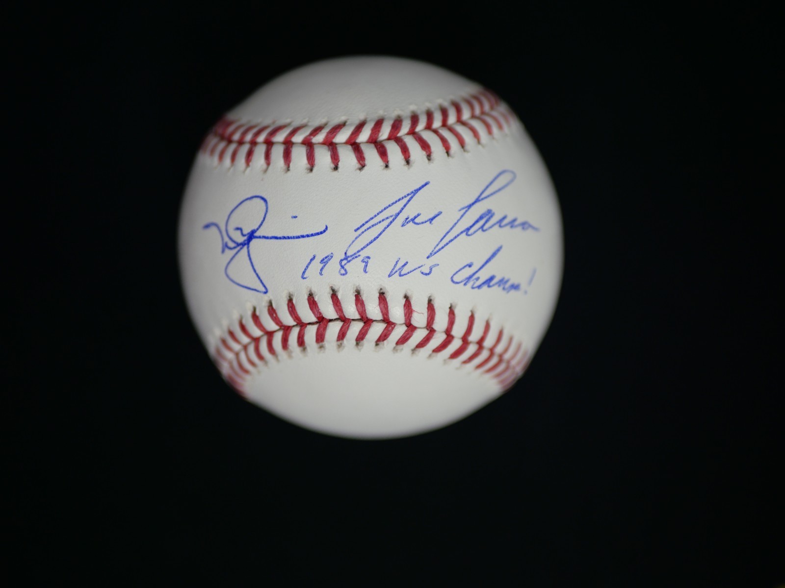Mark McGwire Autographed Signed Oakland Athletics JOSE CANSECO DUAL OMLB BASEBALL W/ "1989 WS CHAMPS!" JSA COA 