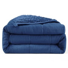 Ultra-Soft Weighted Blanket 15 lbs for Adults, Plush Sherpa Fleece Reversible...