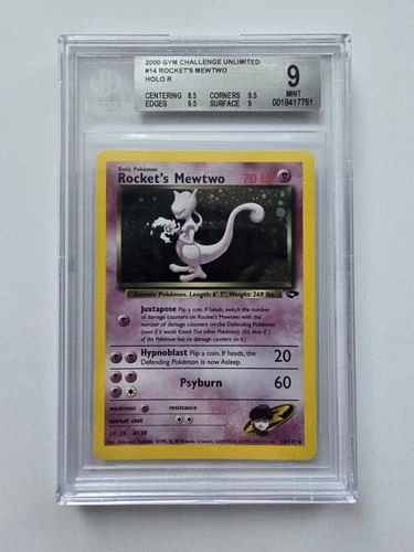 Rocket's Mewtwo Holo Gym Challenge 14/132 Graded Bgs 9 Has Subgrades Pokemon Tcg