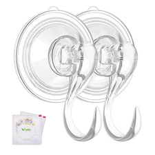 VIS'V Wreath Hanger, Large Suction Cup Wreath Hooks with Wipes, Heavy Duty, 22