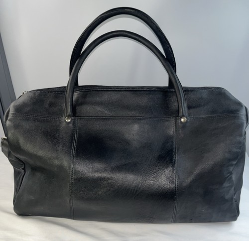 David King Boston schwarz Leder Reißverschluss Reisetasche Herren Tasche Größe XL - Bild 8 von 17