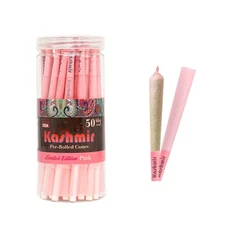Pre Rolled Cones Pink King Size Natural Rolling Paper Cones 50 Pack by Kashmir