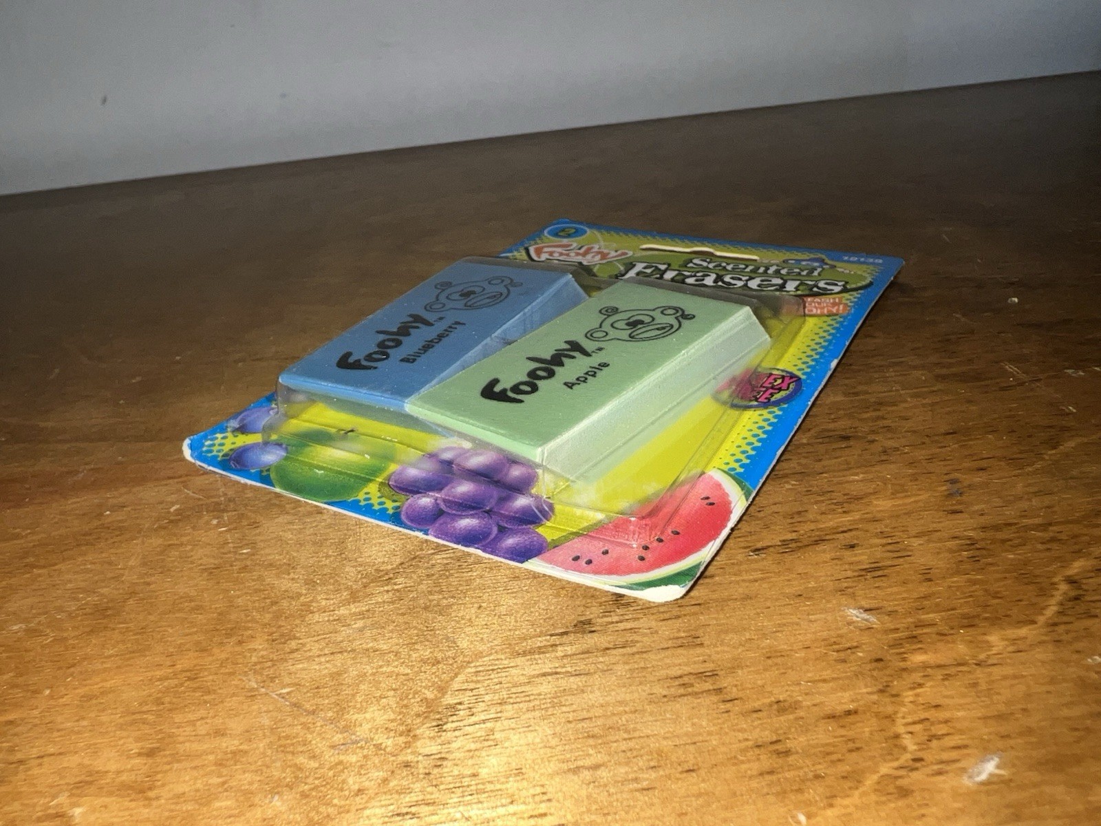 NEW Foohy Scented Smelly Erasers 2 Pack Blueberry Apple 2000s School Supply Vtg