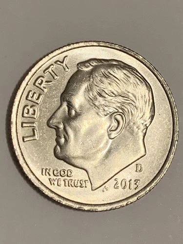 2013-D Roosevelt Dime 10 Cent Coin.