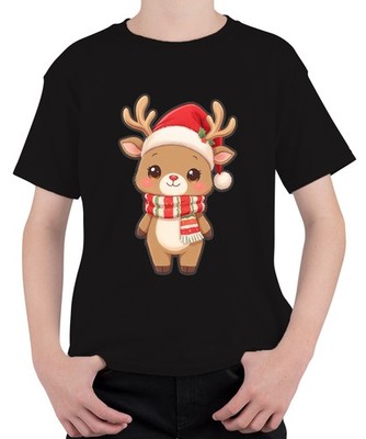Cute Reindeer Christmas Kids Kawaii Santa Hat Scarf Festive Unisex Children 