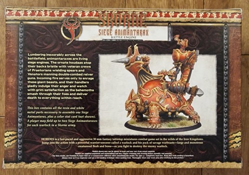 Motore da battaglia Hordes Miniature Skorne Siege Animantarax di Privateer Press - Foto 2 di 2