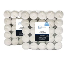 Mainstays White Unscented Indoor/Outdoor Tealight Candles, 100 Count