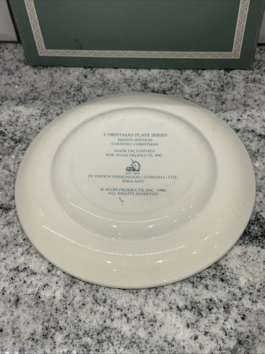 Vintage 1980 Avon Christmas plate COUNTRY CHRISTMAS 8th ed. Wedgewood England - Picture 5 of 7