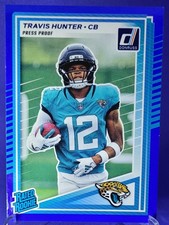 2025 Panini Donruss Rated Rookie Travis Hunter #301 Press Proof Blue RC Jaguars