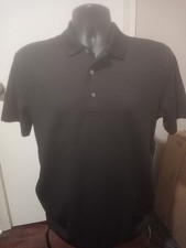 NWT Ben Hogan Men  s Performance Golf Shirt Solid Black Sz S UPF 50 Moisture Wick