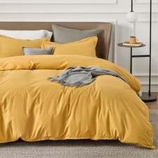 BEDSURE Yellow Duvet Cover Full Size - Soft Brushed Microfiber Duvet Cover Set 3
