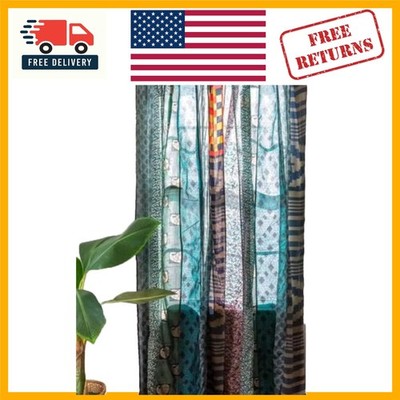 Unique Sari Material Tab Top Curtains - 84x43 inches Light-Filtering Design