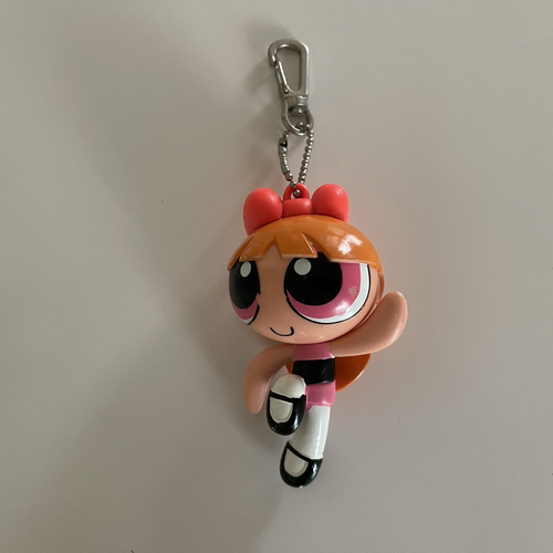 Vintage 1999 Powerpuff Girls Blossom Schlüsselanhänger Cartoon Network PVC Figur