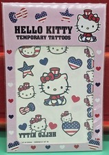 Hello Kitty Sanrio 2 Sheets Of Temporary Tattoos 2012 Classic Patriotic Style