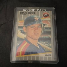 Fleer 1989 Craig Biggio #353 Rookie Houston Astros Baseball MLB Card