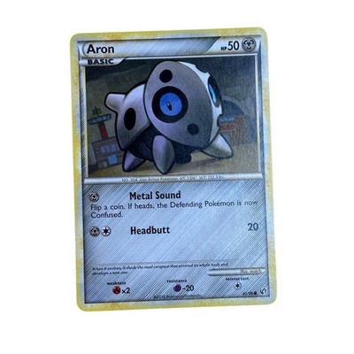 Pokemon Aron 304 Iron Armor Pokemon Card Basic HP50 Metal Sound Headbutt