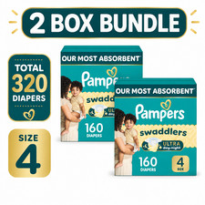 Pampers Swaddlers Ultra Size 4 Diapers 320 Count 2 Box Bundle Free Shipping 