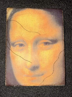 MONA LISA Close Up 6×8×1.5  Memory Block on Wood Aby TEXTURE STUDIO