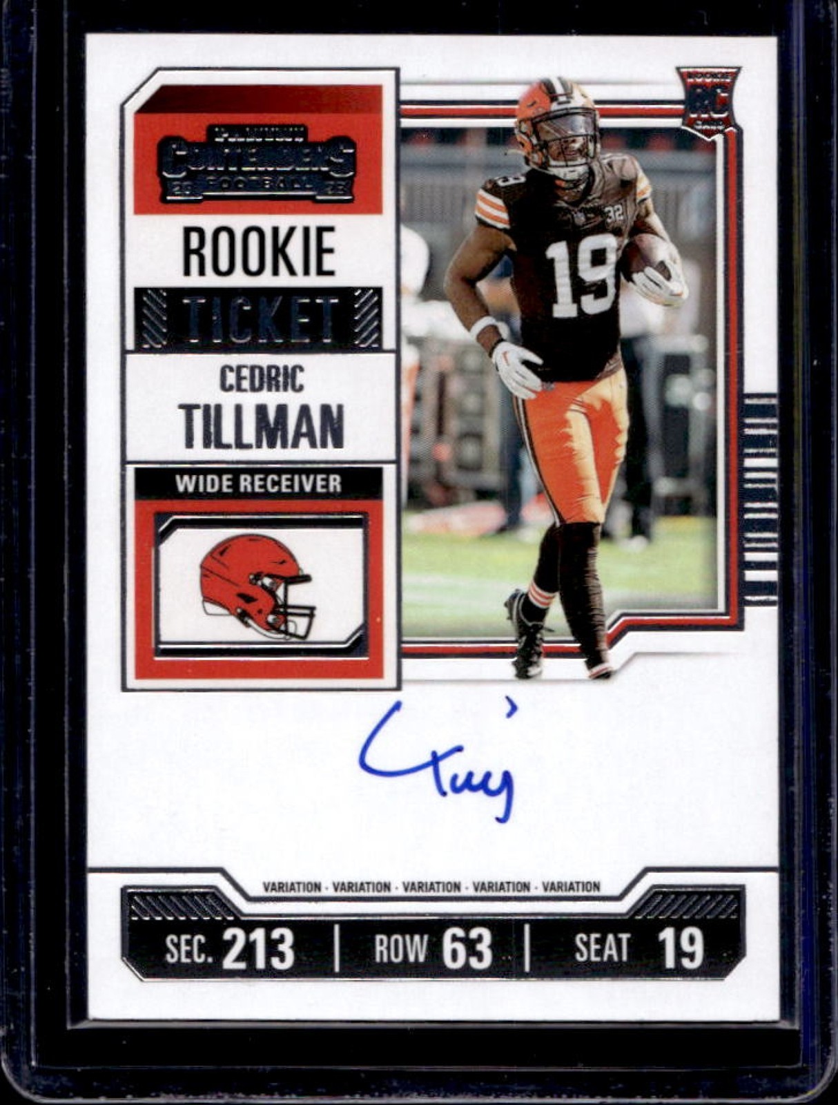 2023 Contenders Cedric Tillman Rookie Variation Auto Autograph RC #104 Browns