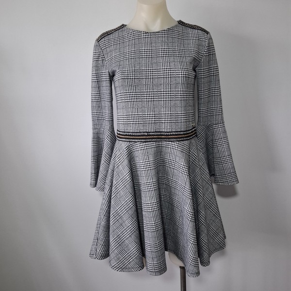 GUESS Size 14 Houndstooth Fit & Flare Dress