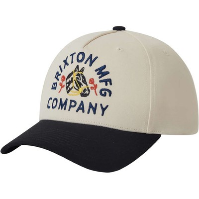 Brixton Trophy Horse C Np Mp Snapback Hat Black/Off White, One Size