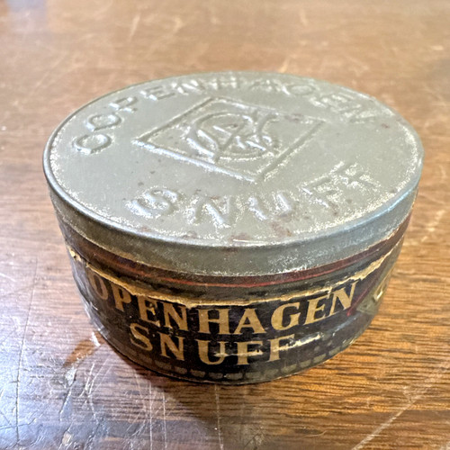 Antique 1916 Copenhagen Snuff Tobacco 1 OZ Tin Can. Empty. Very Rare