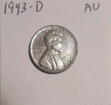 1943 D Lincoln Wheat Cent About Uncirculated Denver Mint Steel WWII