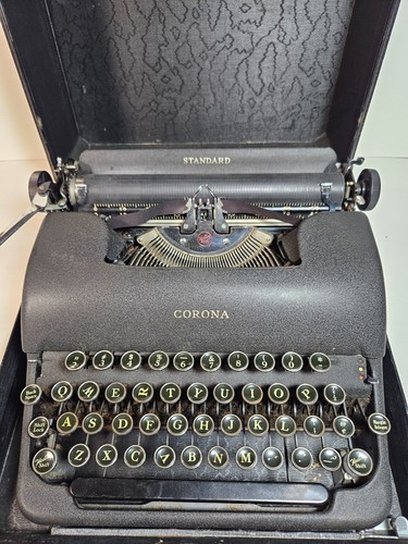 Máquina de escribir Smith & Corona estándar vintage negra con estuche cambio flotante - Imagen 2 de 14
