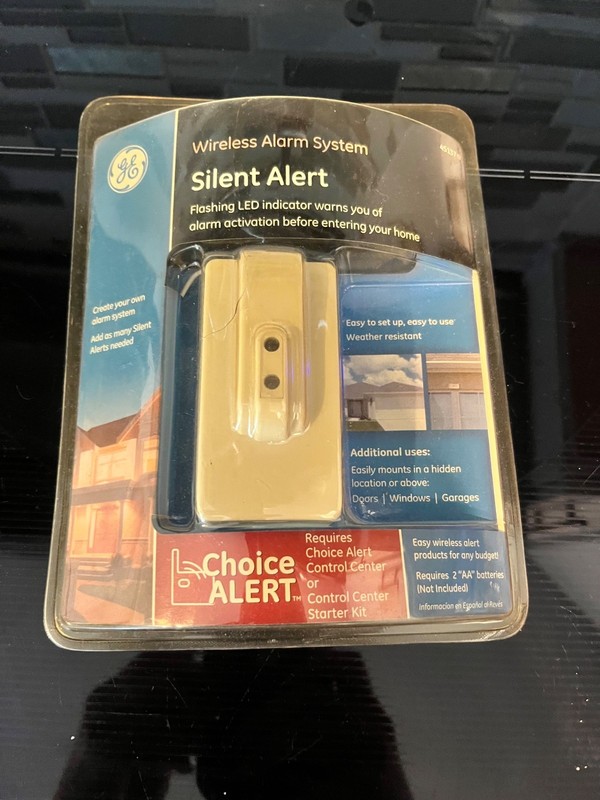 Silent Wireless Alarm System Flashing LED General Electric GE Choice Alert 45137