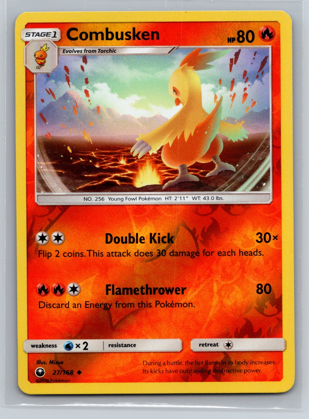 Combusken 27/168 Reverse Holo Uncommon 2018 Pokémon Card