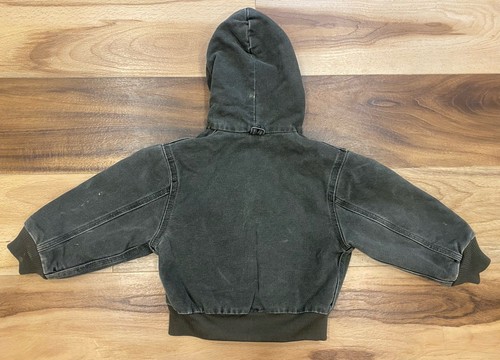 Chaqueta Carhartt Vintage Juvenil 4T Verde Lona Activa Sudadera con Capucha Niños Y30 MOS - Imagen 6 de 12