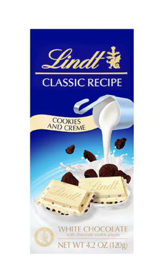   New Lindt Classic Recipe Cookies & Creme White Chocolate Pieces 4.2oz (1-Bar)