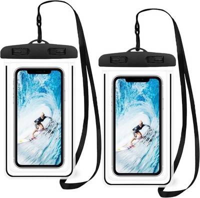 2 Stück Schwarz Wasserdichte Handyhülle Unterwasser,Waterproof Phone Case | Wass