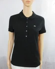 Lacoste Polo Shirt Short Sleeve 5-Button Cotton Black      Sz 42