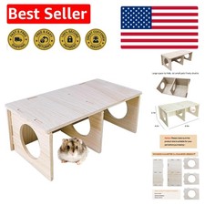 Hamster Maze Tunnel - Multi-Chamber Wooden Hideout for Dwarf Gerbils and Mice