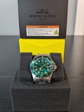 Invicta Pro Diver Men Model 30611 - Green Dial Silver Band Men's Watch Quartz