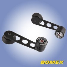 Fensterkurbel, Paar, schwarz, WOB-Edition Emblem, für Käfer, Karmann, Bus etc.