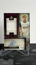 2024-25 Topps Museum Lucas Bergvall /99 Autograph + Match Worn Relic Tottenahm