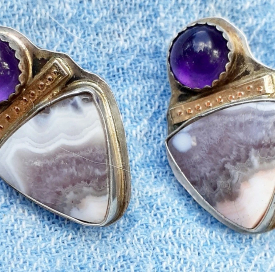 Pendientes de amatista y jaspe Foto 2 de 4